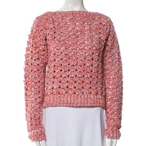 Rachel Comey Mataro Patterned Bateau Neckline Crochet Sweater Size XS